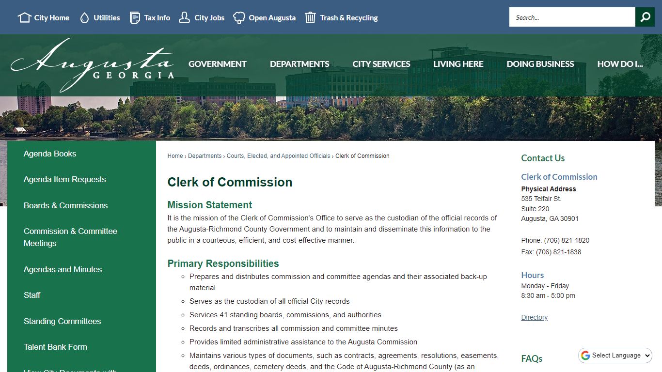 Clerk of Commission | Augusta, GA - Official Website